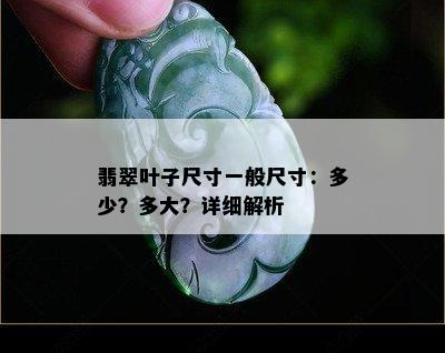 翡翠叶子尺寸一般尺寸：多少？多大？详细解析