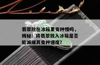 翡翠放在冰箱里变种慢吗，揭秘：将翡翠放入冰箱是否能减缓其变种速度？