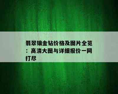 翡翠镶金钻价格及图片全览：高清大图与详细报价一网打尽