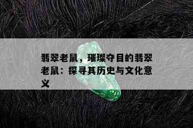 翡翠老鼠，璀璨夺目的翡翠老鼠：探寻其历史与文化意义