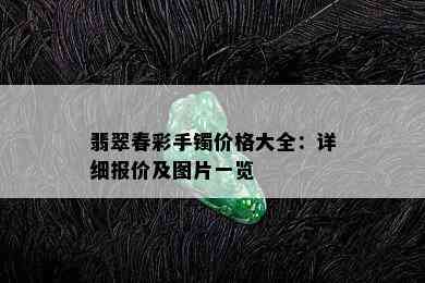 翡翠春彩手镯价格大全：详细报价及图片一览