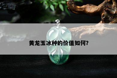 黄龙玉冰种的价值如何？